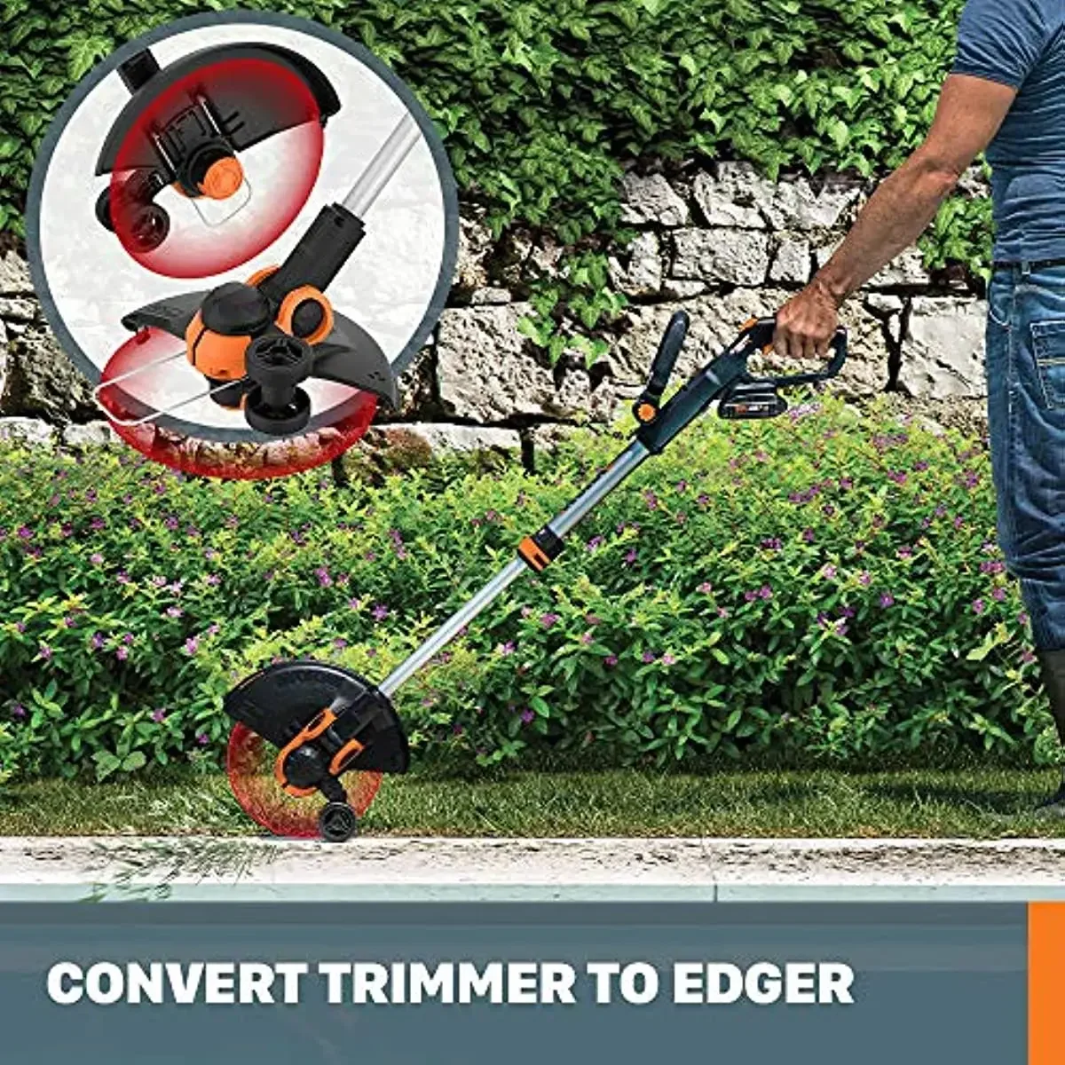 Worx WG163 GT 3.0 20V PowerShare 12" draadloze draadtrimmer en edger (2 batterijen en oplader inbegrepen)