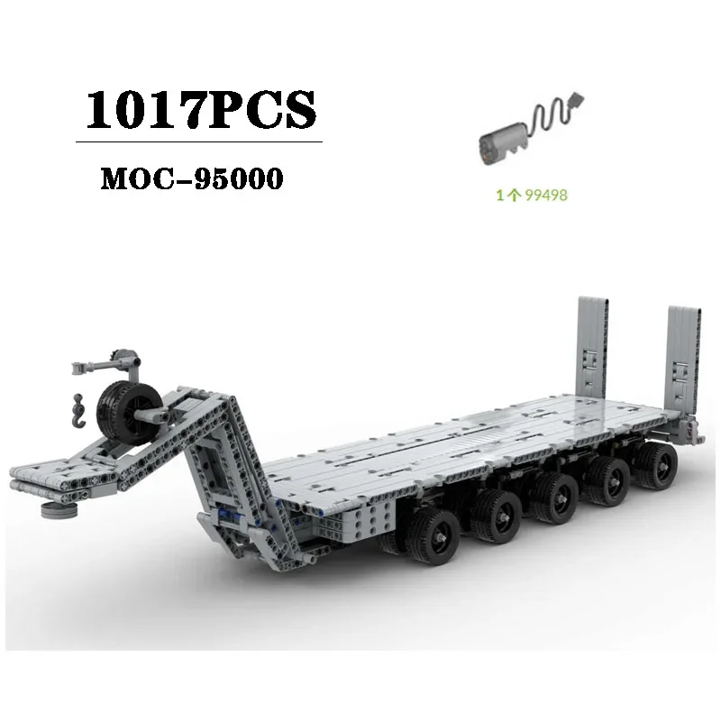 

New MOC-95000 Semi Trailer Crane Building Blocks Model Pendant 1017PCS Boy Puzzle Education Birthday Christmas Toy Gift