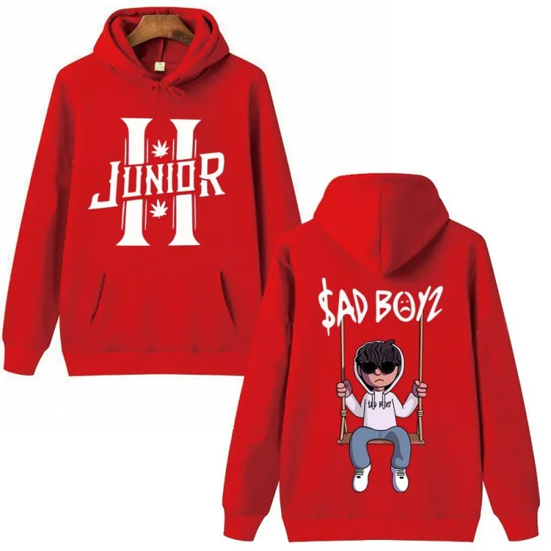 بلوفر Sad Boyz Harajuku Hip Hop بغطاء للرأس Junior H للجنسين بأكمام طويلة ورقبة مستديرة مطبوعة كاجوال من ألياف البوليستر #2