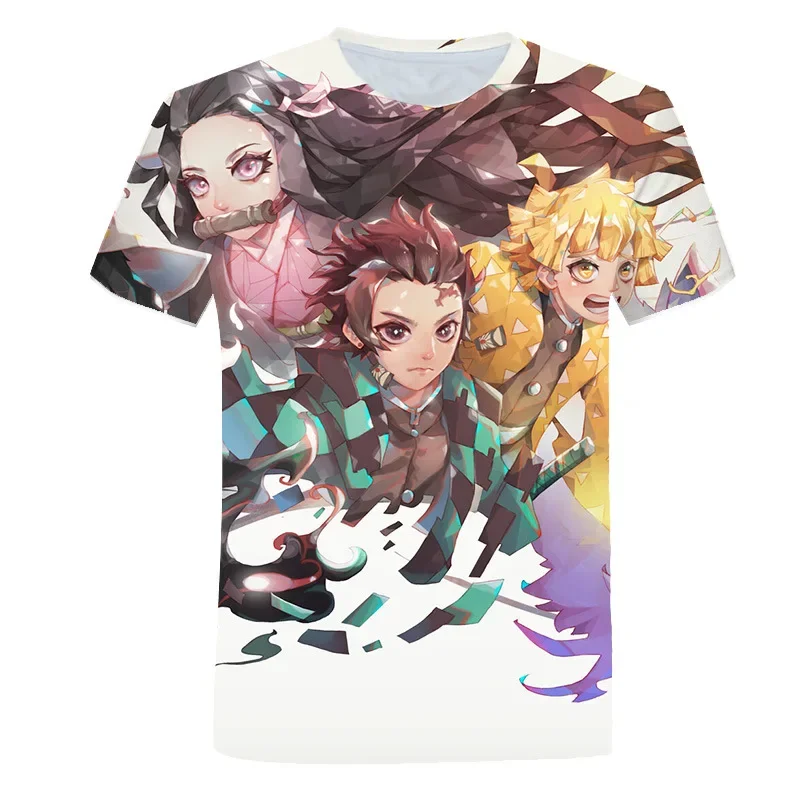 

Summer Japanese Anime Casual T-shirt Boy Girl Unisex Clothes Kids Fashion Animation Demon Slayer 3D T Shirt Oversized Tshirt Top