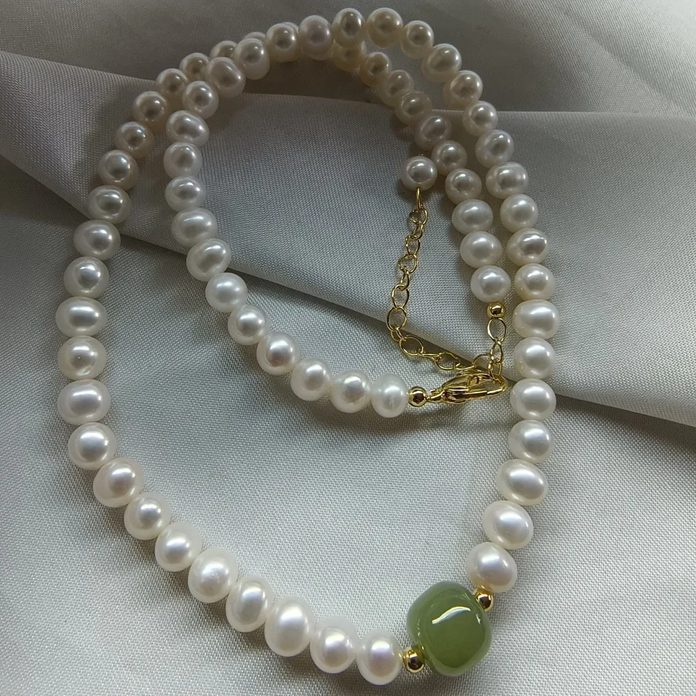 

Красивое ожерелье AAAA, ожерелье из натурального белого жемчуга Южных морей диаметром 5-6 мм, 18 дюймов + браслет, комплект 7,5-8 дюймов, 925 s - регулируемая длина