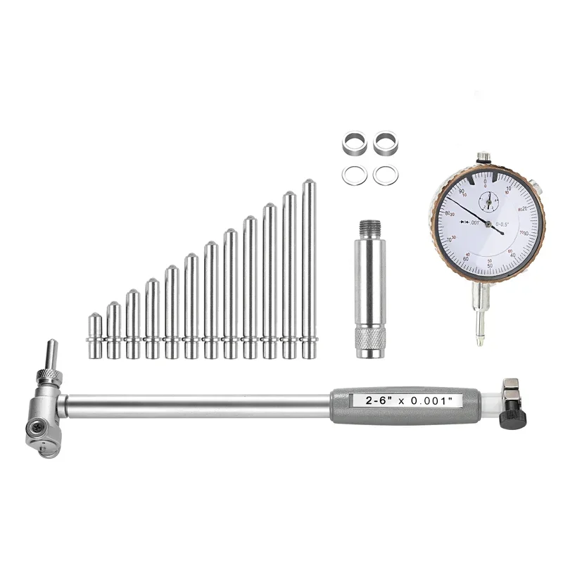 

Bore Gauge 50-160MM（2-6 inch）Indicator 0.01mm Dial Bore Gauge Internal Measure Cylinder tool Dial Bore Gauge