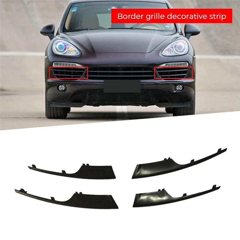 

ABNF!1 Set Front Upper Bumper Foglamp Trim Strip For Porsche Cayenne 11-14 95850568520 95850568620 95850587720 95850587820