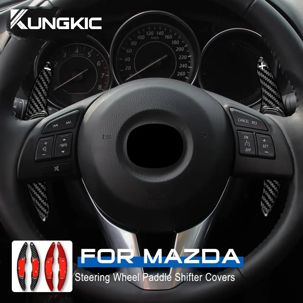 

Real Hard Carbon Fiber for Mazda 3 Axela CX-5 MX-5 IV Mazda 6 Accessories Interior Trim Car Steering Wheel Extension Paddle
