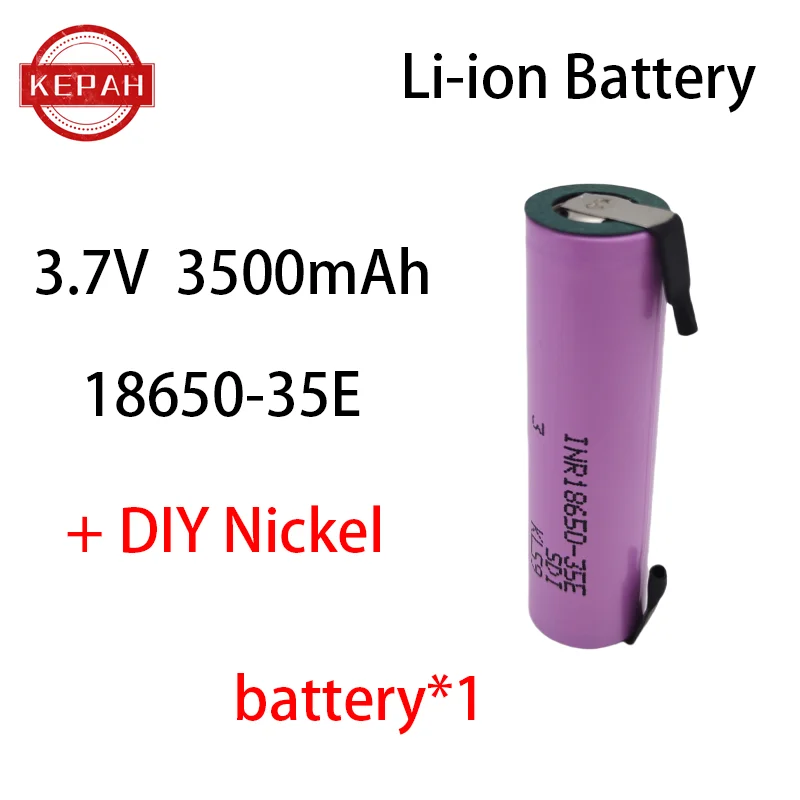 تخصيص5S2P 5S3P 5S4P 6S2P 8.4V 3.7V 10.8V 16.8V 18V 25.2V 18650 35E بطارية حزمة 3500mAh لخلية الحفر الكهربائية مفك البراغي