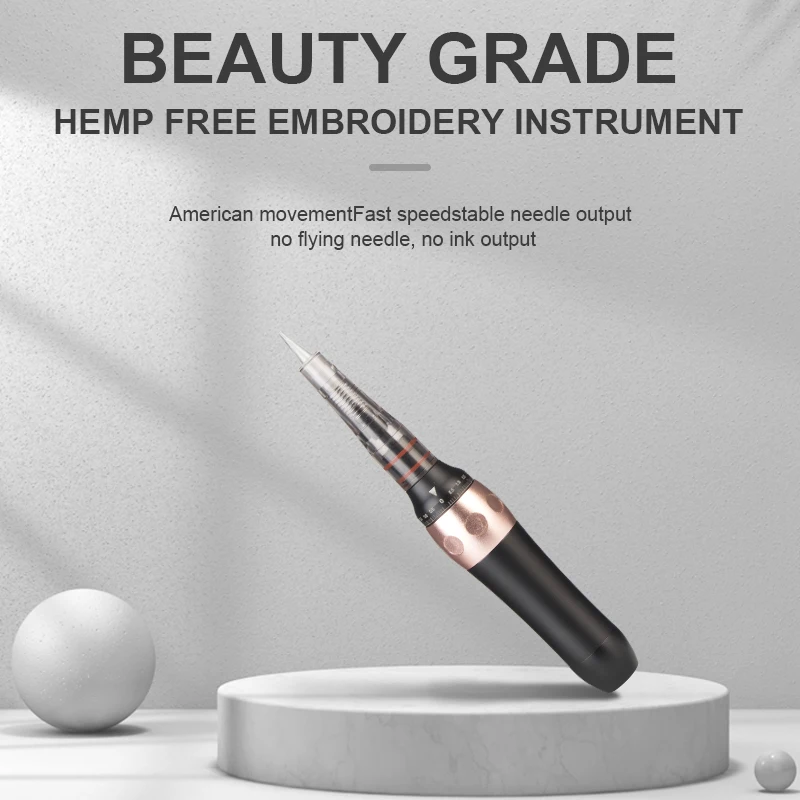 Quiet Eyebrow Permanent Makeup Machine Rotary Tattoo Pen Wireless PMU Pen Use Easy to Load Cartridge for Microblading Brows