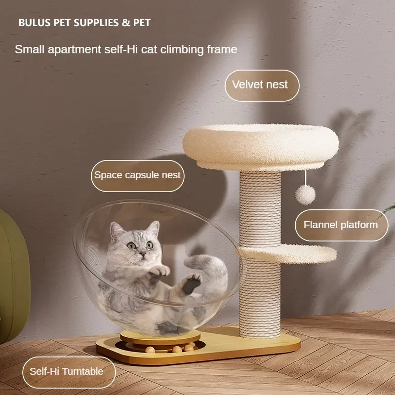 

Cattery Scratch Board Cat Climbing Frame Furniture Cat Scratching Post Play with Cat Toy Turntable Scratching Post Vertical Type