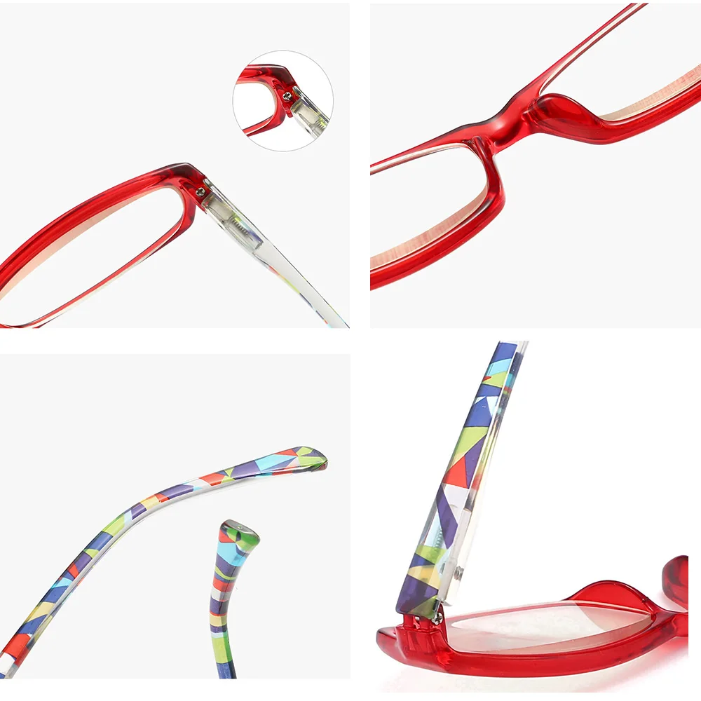5 Pcs Anti Blue Light Reading Glasses a Lot for Women Fashion Small Frame Spring Hinge High Quality Presbyopic Eyeglasses Unisex