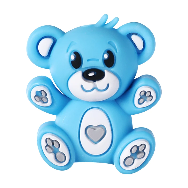3D Bear Silicone Beads for DIY Keychains and Crafts