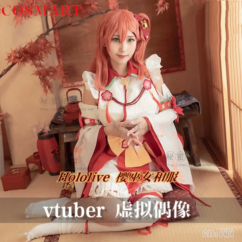 Virtual Idol Hololive Sakura Miko Kimono Cosplay Costume Cos Game Anime Party Uniform Hallowen Play Role Clothes Clothing