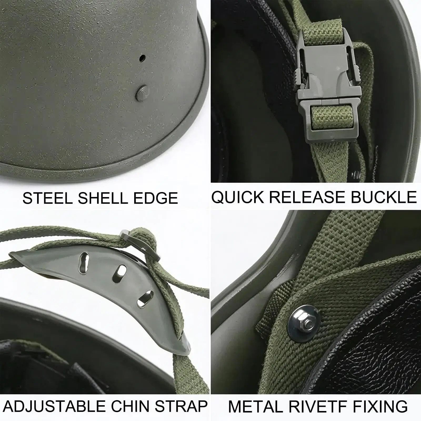 M88 Steel Tactical Helmet with Goggles, NVG Mount, Adjustable Suspension, Chin Strap, Chin Rest & Mask for Airsoft Cosplay