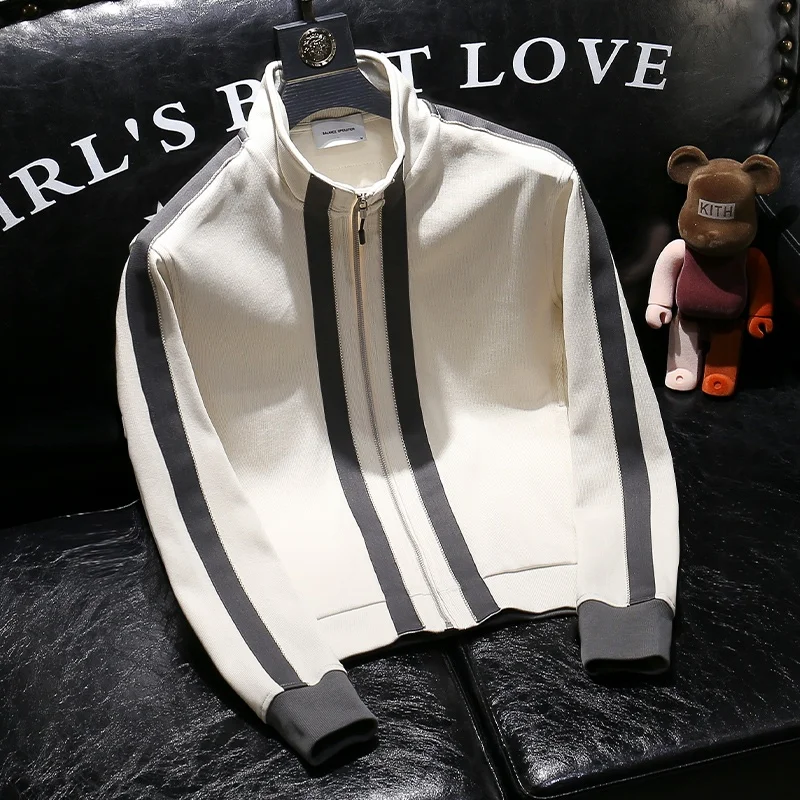 

Весенне-осеннее мужское приталенное полосатое дэт, повседневная верхняя одежда, молодежное модное брендовое универсальное цветное пальто для отдыха