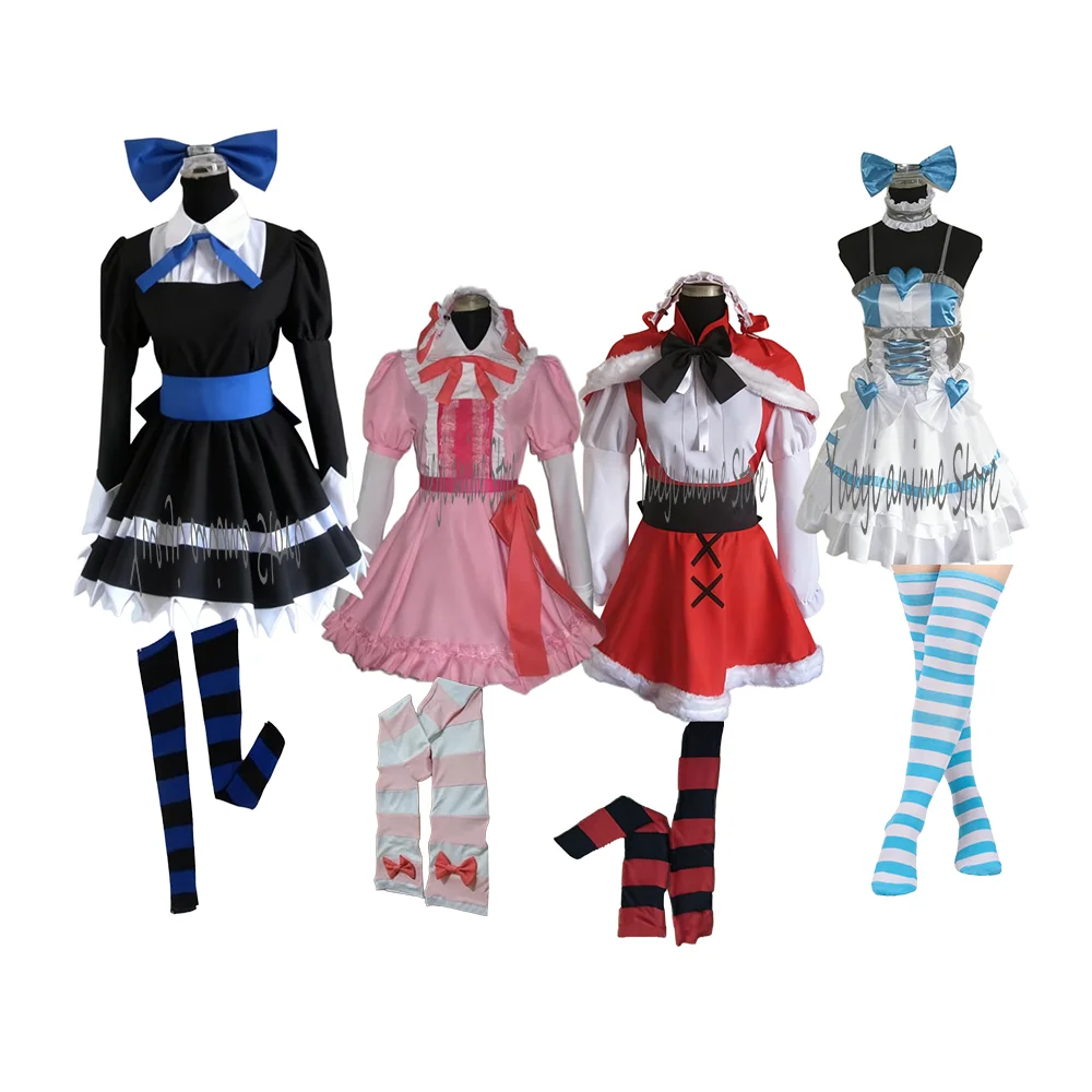 

customized-Anime Panty & Stocking Cosplay Costume - Women’s 4Style Full Dress Set for Christmas & Halloween Role Play