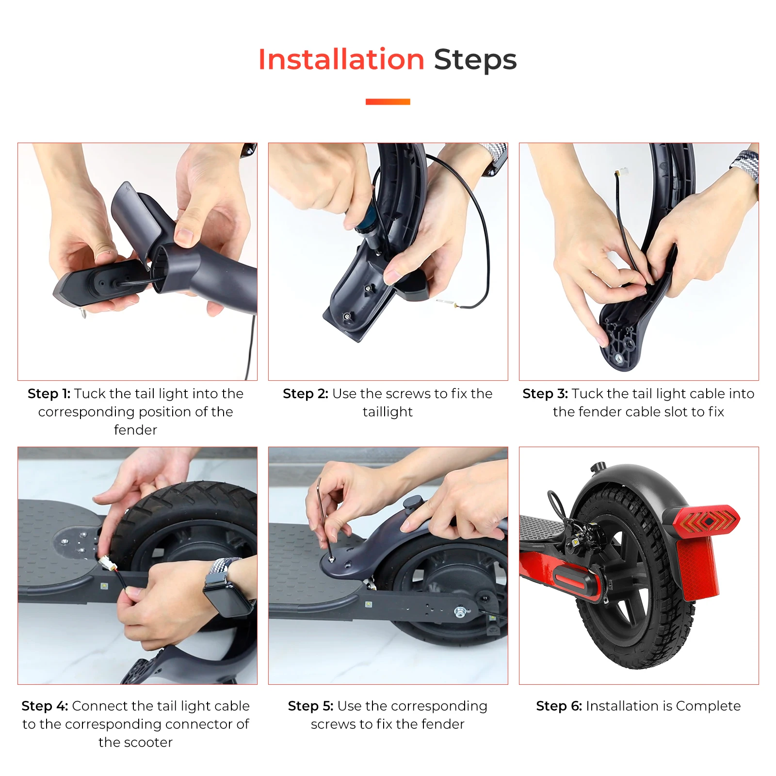 Ulip Scooter Turn Taillight Kit For Xiaomi M365/1S/Pro/Pro2 Electric Scooter Original Fender Turn Taillight Replacements Parts