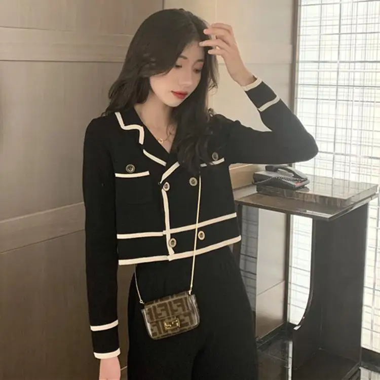 Autumn Solid color Suit Gentle Style Wear Set Women Temperament Two Piece Set