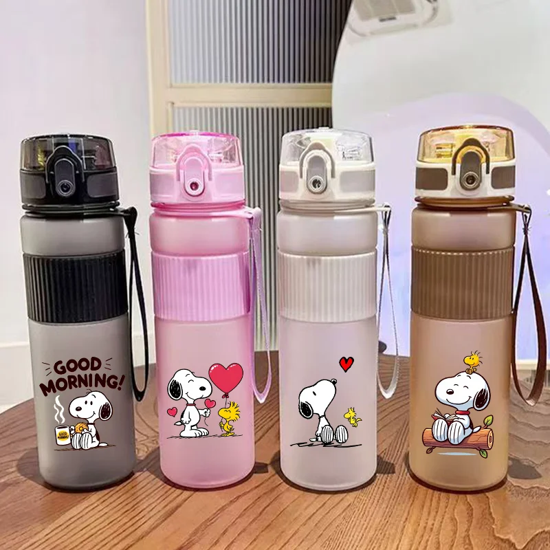 

550ML Snoopys Cute Water Bottles Cartoon Anime Pattern Print Outdoor Large Capacity Sport Bottle Unisex Birthday Party Gifts New