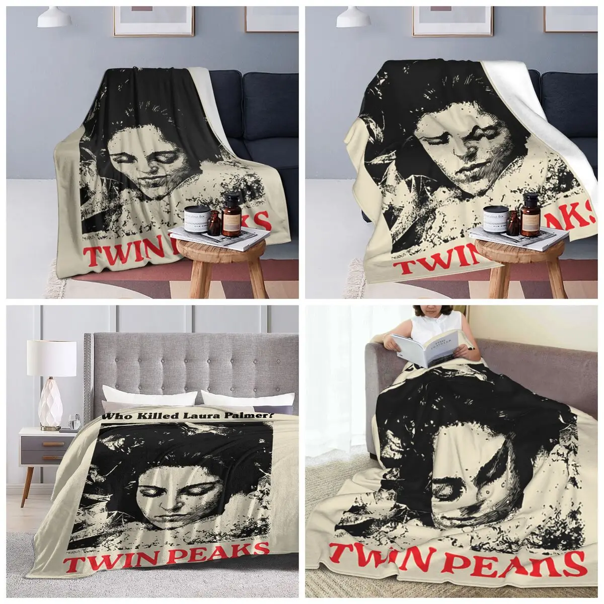 Twin Peaks Movie Who Killed Laura Palmer Blanket Soft Warm Flannel Throw Blanket Plush for Bed Travel Home Couch