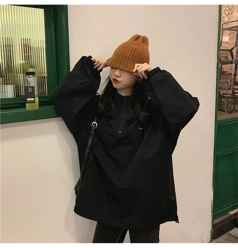 

Women's Cotton Net Red Zipper Sweater Homewear New Women's Ins Style Striped College Style Korean Version of The Student TopsMs.