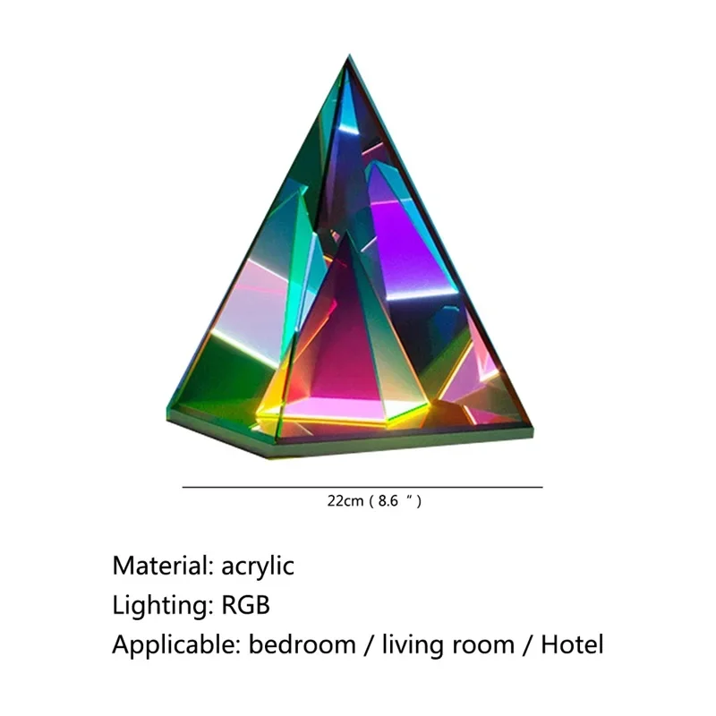 COLIN Contemporary Creative Table Lamp  Pyramid Indoor Atmosphere Decorative LED Lighting For Home Bed Room
