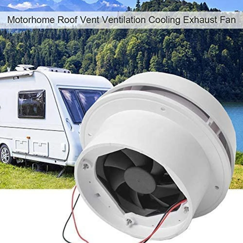 12V Round RV Vent Air Exhaust Fan Mushroom Head Roof Motorhome Vent Ventilation with LED Air Ventilation for RV Caravan Trailer