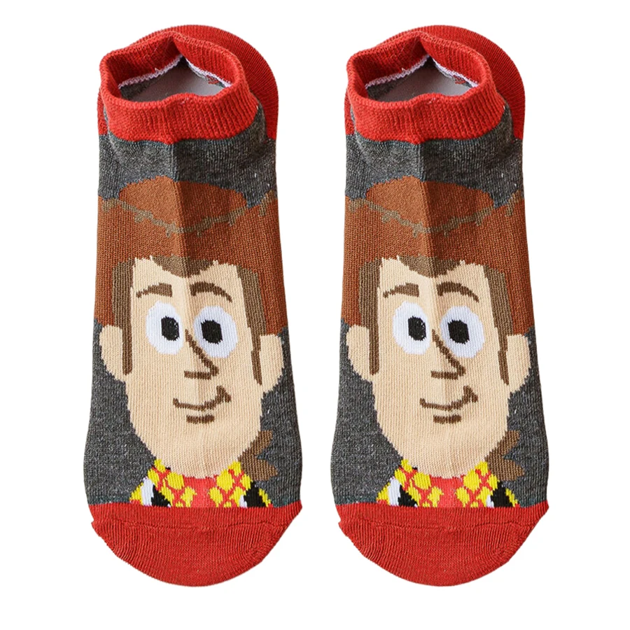 MINISO Disney Christmas Halloween Novelty Funny Happy Crazy Calcetines Cartoon Anime Gamers Socks For Men Women Short Boat Socks