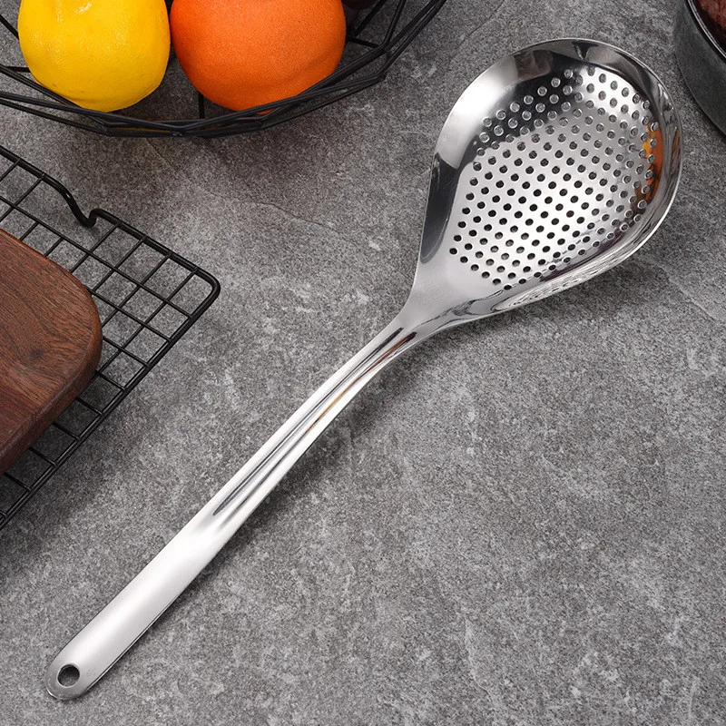 

304 Stainless Steel Colander Pepper Skimmer Strainer Hot Pot Filter Dumpling Noodle Spoon for Home Restaurant