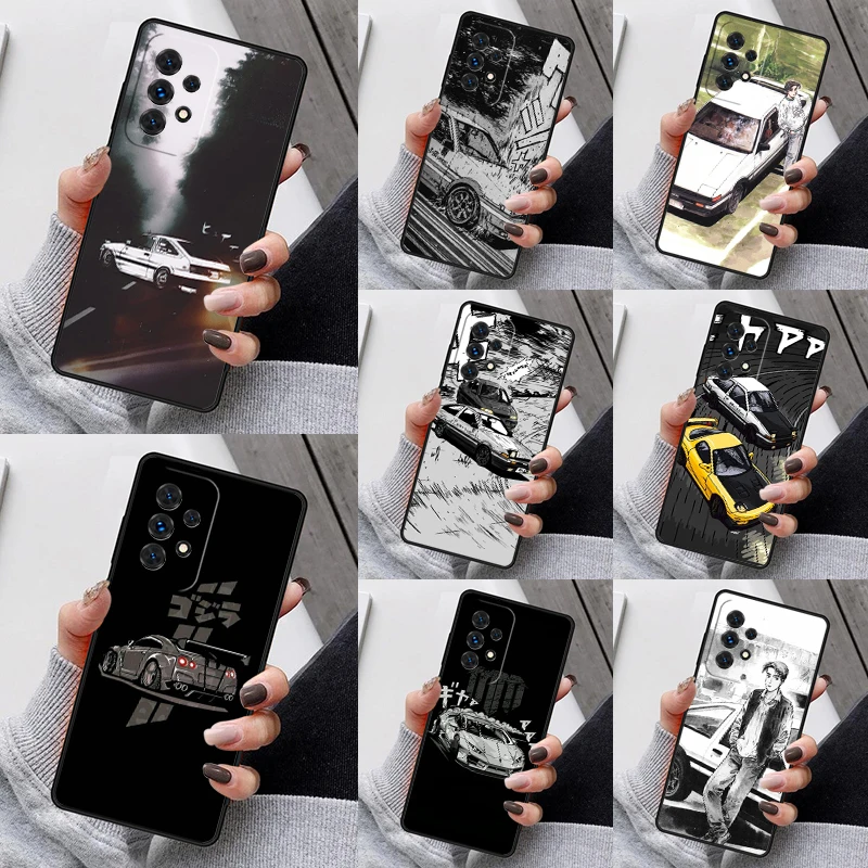 Initial D Drift Phone Case For Samsung Galaxy S23 S21 S20 FE S24 S22 Ultra Note20 S10 S9 S8 Plus A40 A52 A12 A13 A53