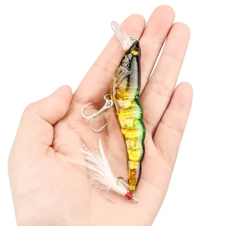 

11cm/13.5g Full Attack Prawn Fishing Lure 13.6g/9.5cmSinking Plastic Artificial Shrimp Perch Swimbaithart Bait Wobblers Tackle