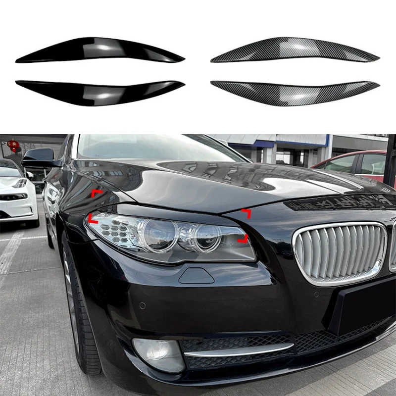 

Car Headlight Eyebrow Eyelid Lamp Light Eyebrows Gloss Black 11-17 Accessories For BMW 5 Series F10 F11 F18 535i 525i 520i 530i