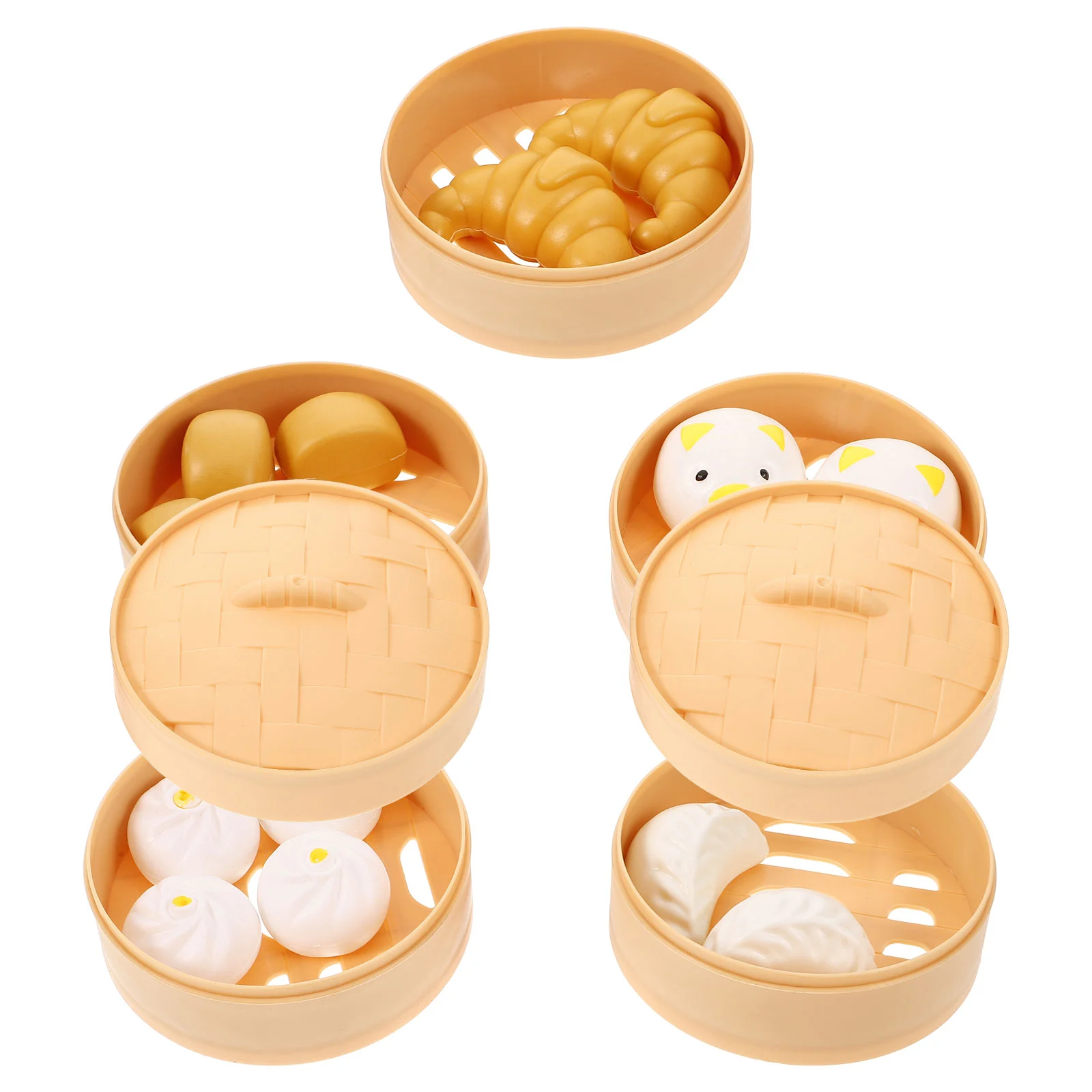 Kitchen Toys Toddler Playset Accessories Mini Pretend Breakfast Steamed Stuffed Bun Food