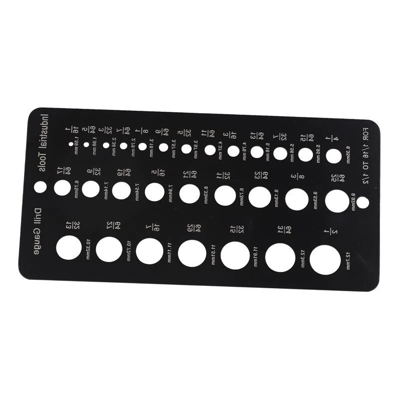 AB13-Drill Bit Gauge 1/16 Inch To 1/2 Inch, Screw Size And Thread Gauge Inches And Decimal Drill Gauge Drill Bit Size Guide