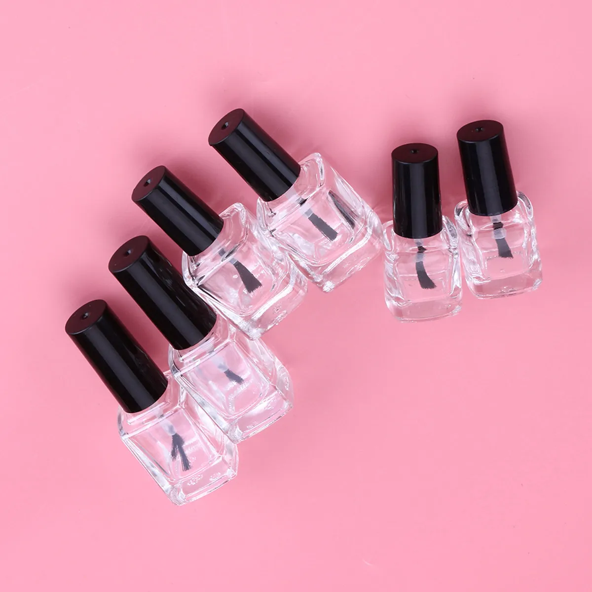 

Набор из 6 пустых флаконов для лака для ногтей с кисточкой внутри, 3 мл, 10 мл, 15 мл, портативные, многоразовые, прозрачные контейнеры для лака, не проливаются