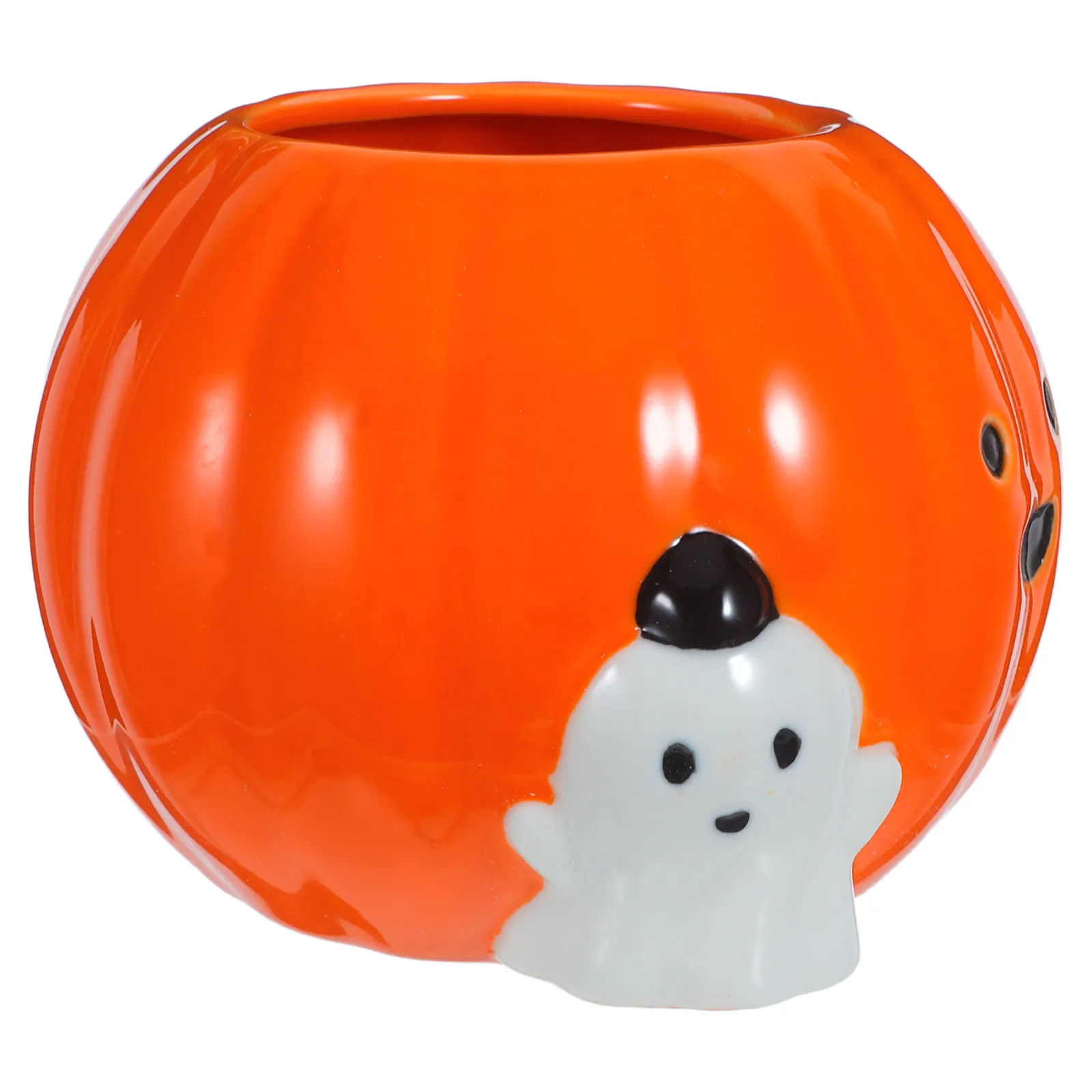 Taza de Cerámica con Forma de Calabaza para Halloween, Taza de Café de 10 oz/300 ml, Gran Capacidad, para Chocolate Caliente, Latte, Estilo Jack-O'-Lantern, Taza para Leche Otoñal