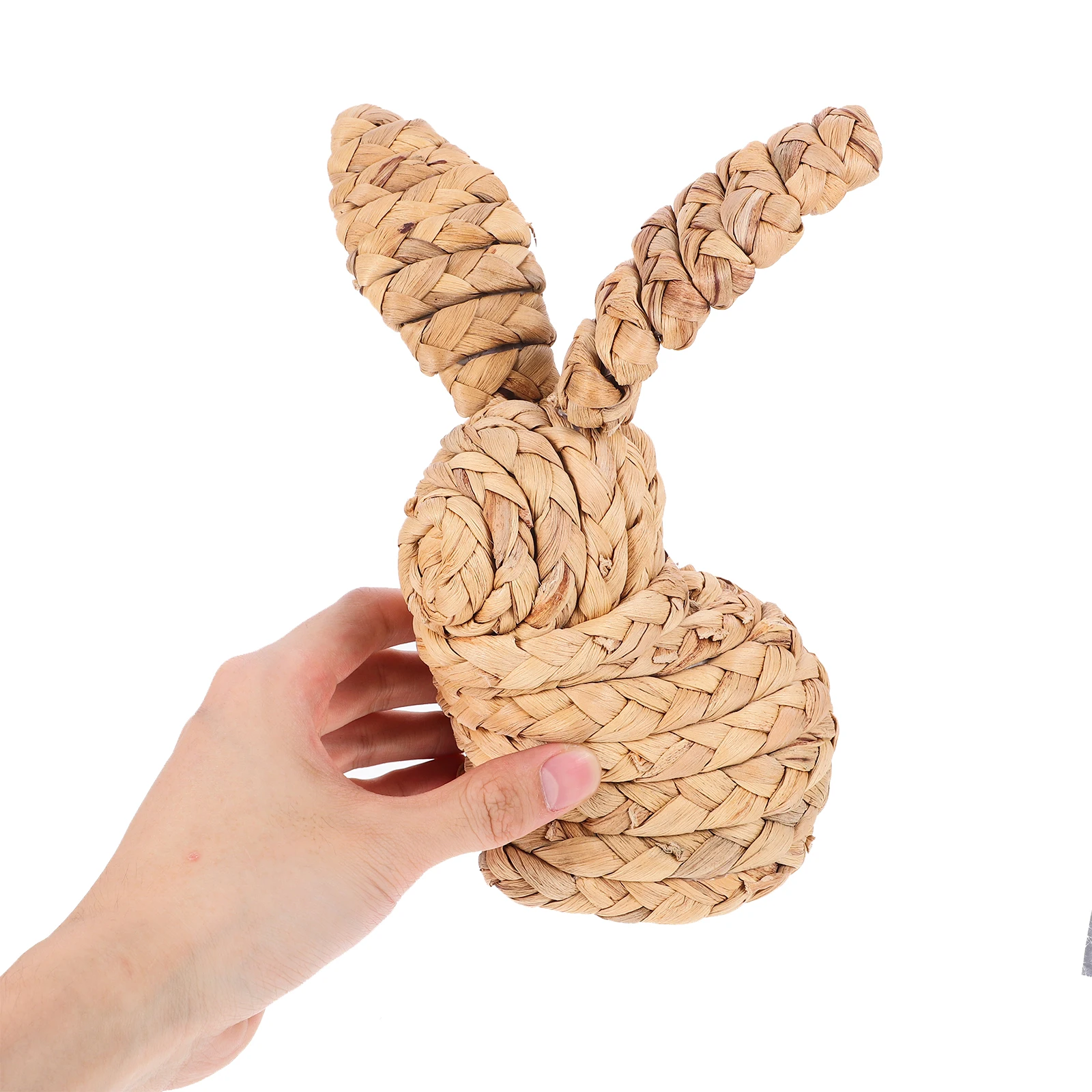 

Straw Woven Figurine Easter Bunny Decor H made Desktop Straw Woven Rabbit nament Rustic Craft Mini Model Home Decor Item