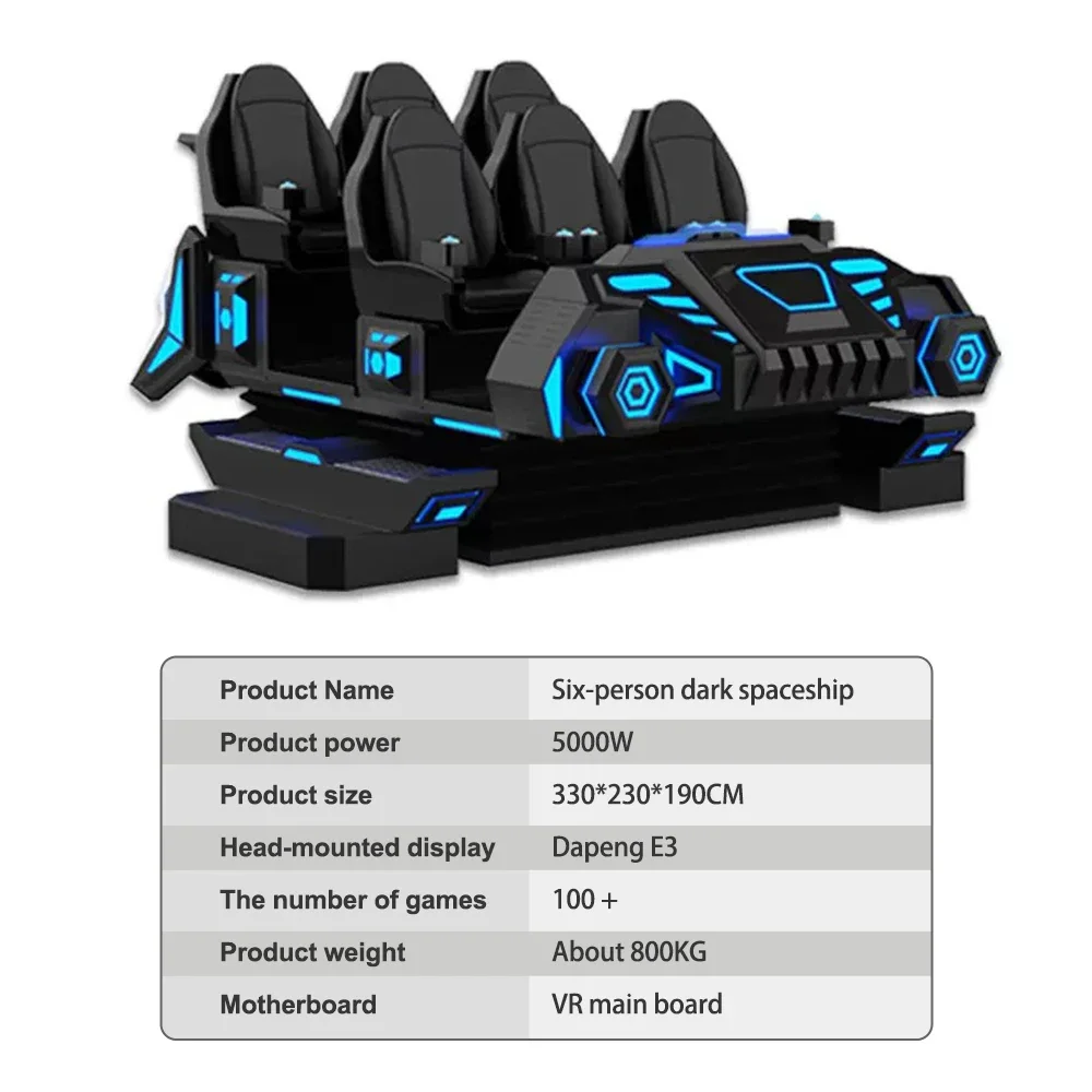 Hot Sale 9D Virtual Reality Simulator 6-Seat VR Roller Coaster Game Machine Outdoor Vr Cinema Equipment