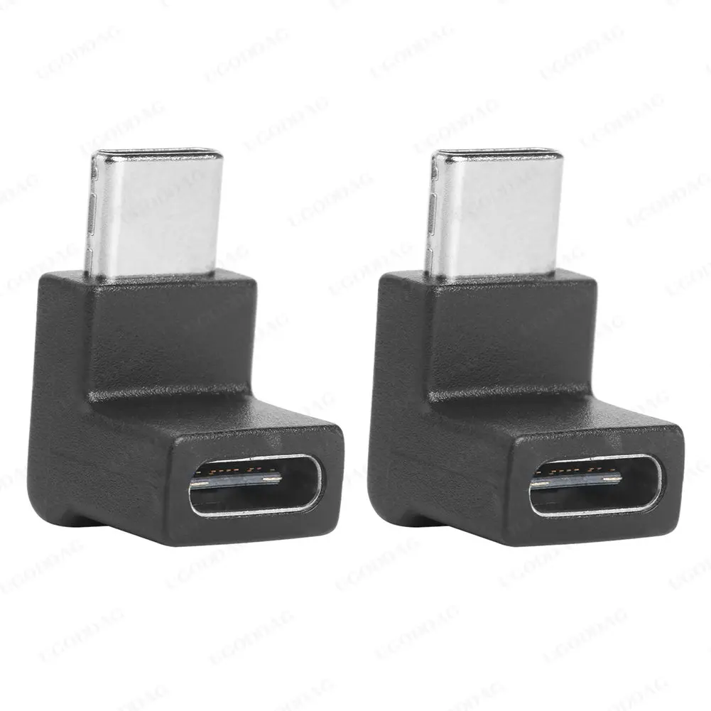 2 Stuks Usb C Adapter Type-C Man-vrouw Vrouwelijke Aan Vrouwelijke Rechts & Links Schuin 90 Graden uitbreiding Adapter Voor Tablet Laptop