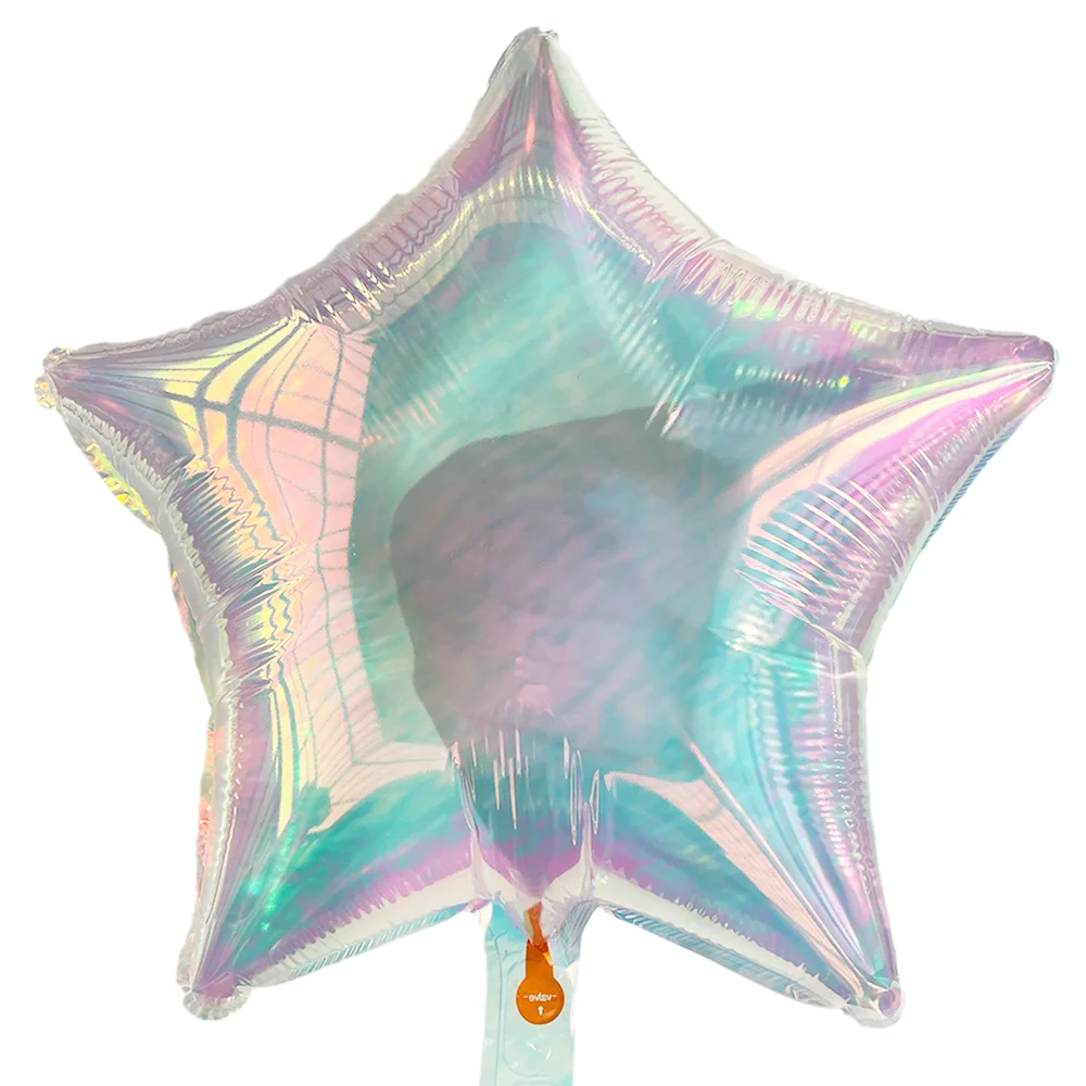 

10pcs Iridescent Star Foil Balloon Mermaid Birthday Party Supplies Wedding Anniversary Decorations Rainbow Star Balloon