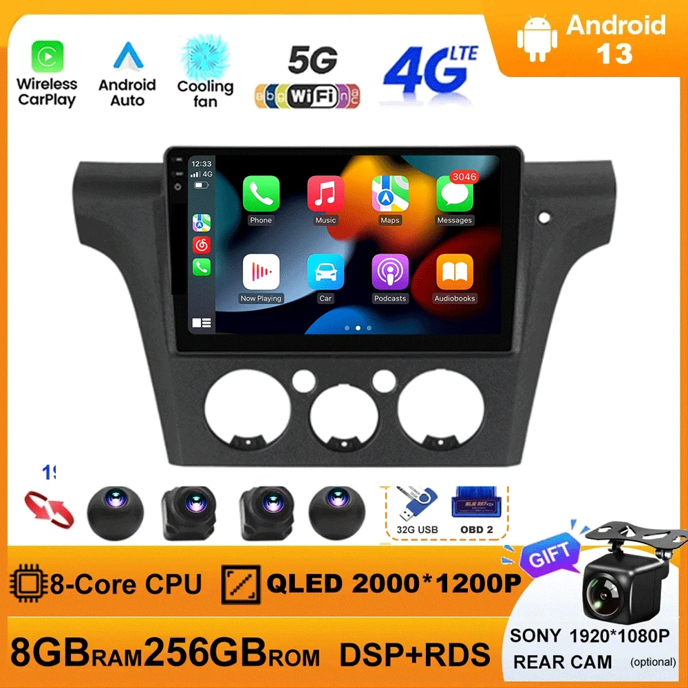 

Android 13 Car Radio For Mitsubishi Outlander 1 2001-2005 Multimedia Video Player Stereo GPS Navigation Carplay Andorid Auto 5G