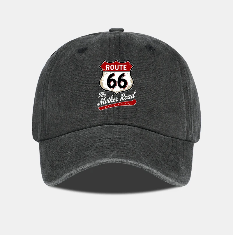 Vintage Route 66 „The Mother Road“-Baseballkappe mit Aufdruck, verstellbar, Unisex, Biker-Reise-Sonnenhut – Detail 5