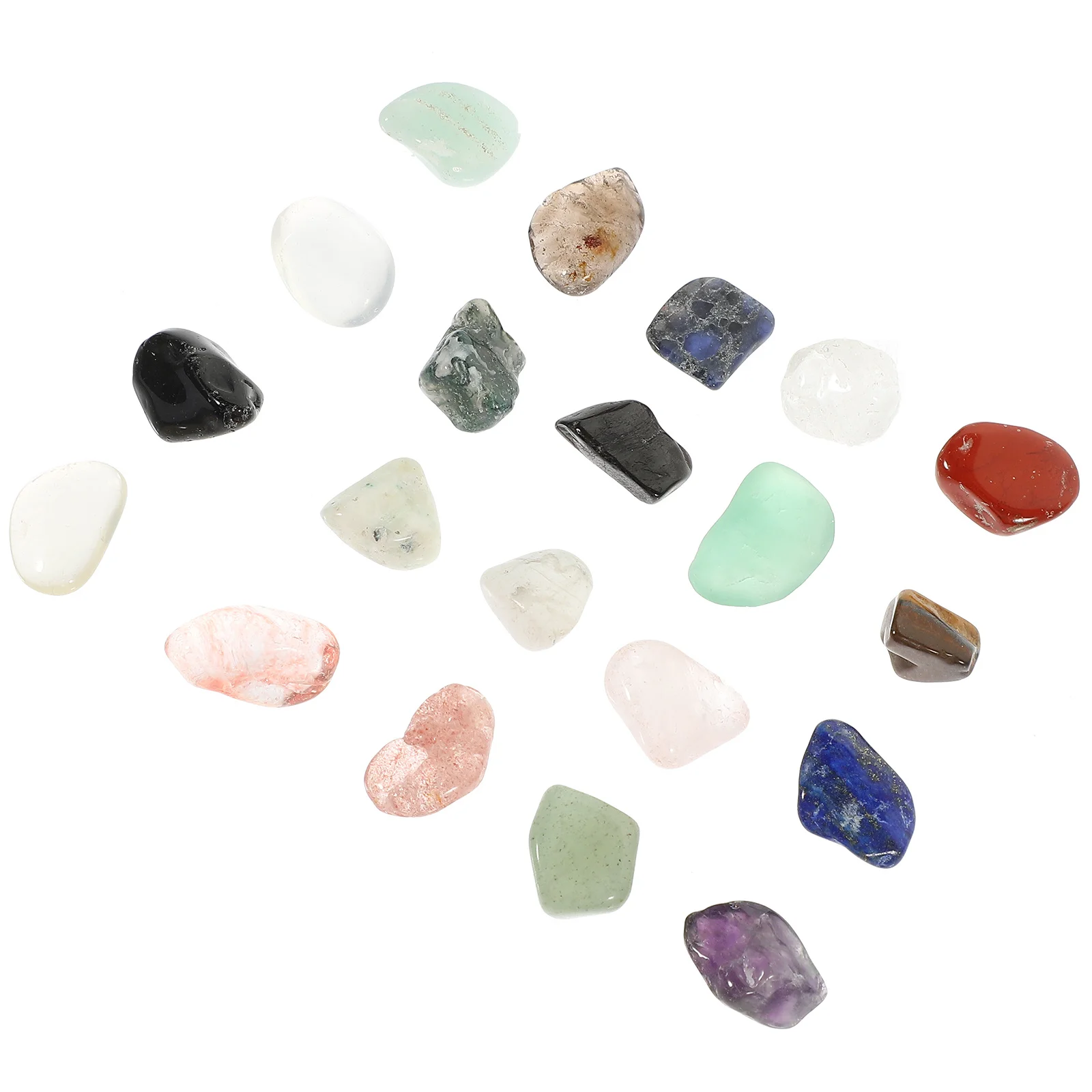 1 caja de piedras de cristal Natural, muestras minerales pulidas suaves para ciencia, educación, decoración de escritorio, decoración del hogar Irregular