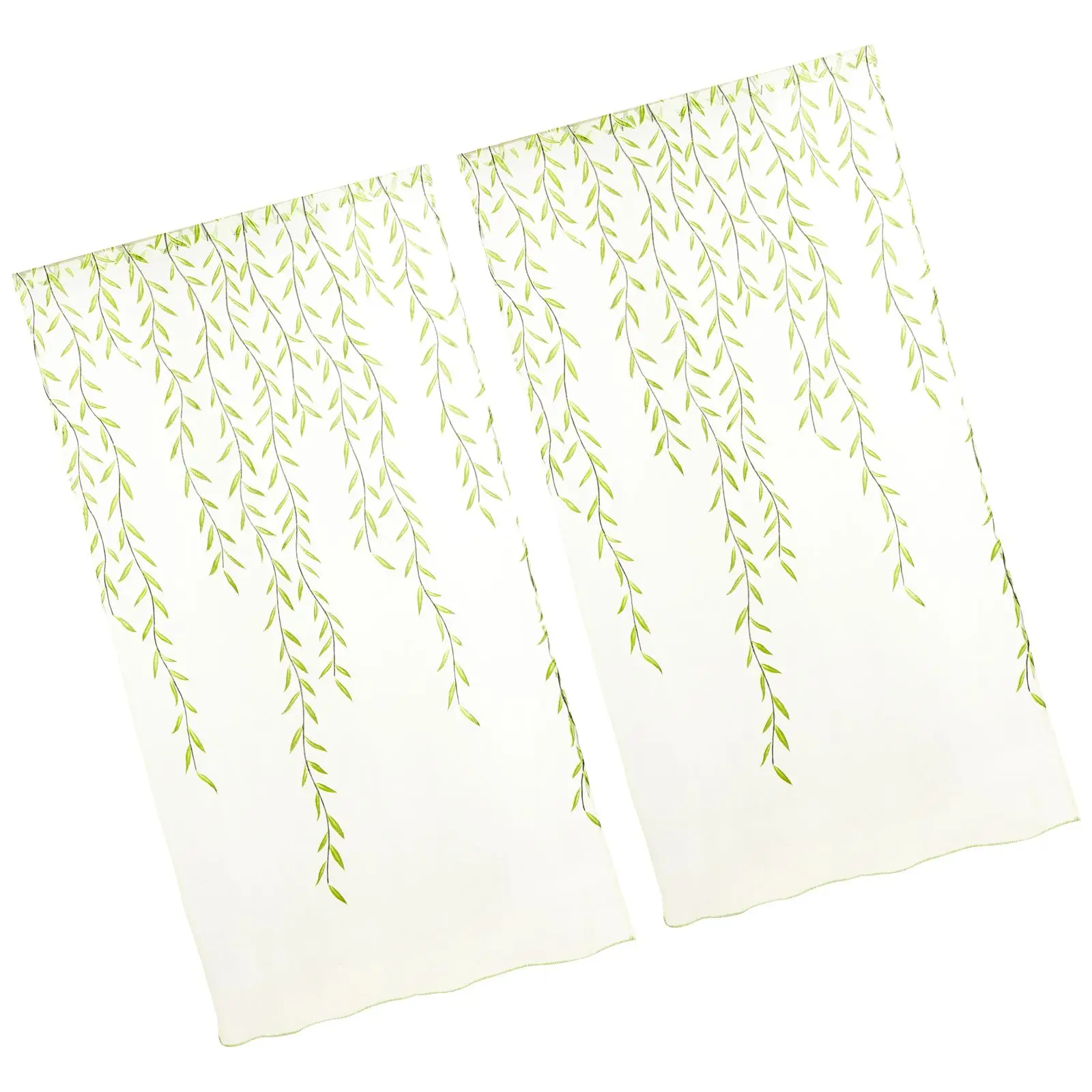 

Curtains Voile Sheer Panels for Bedroom Living Room Green Color Boho Gauze Semi Transparent Home Decor Window Screen