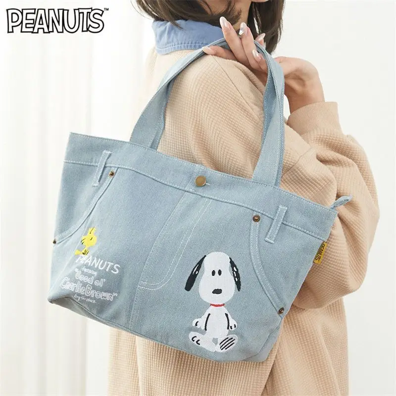 Handbag Anime Snoopy Portable Single-Shoulder Bag Cute Large Capacity Fashion Handbag Cartoon Japanese Style Student Bag