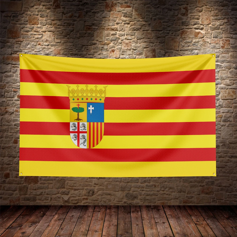 Bandera española de Aragón España de 3x5 pies para decoración