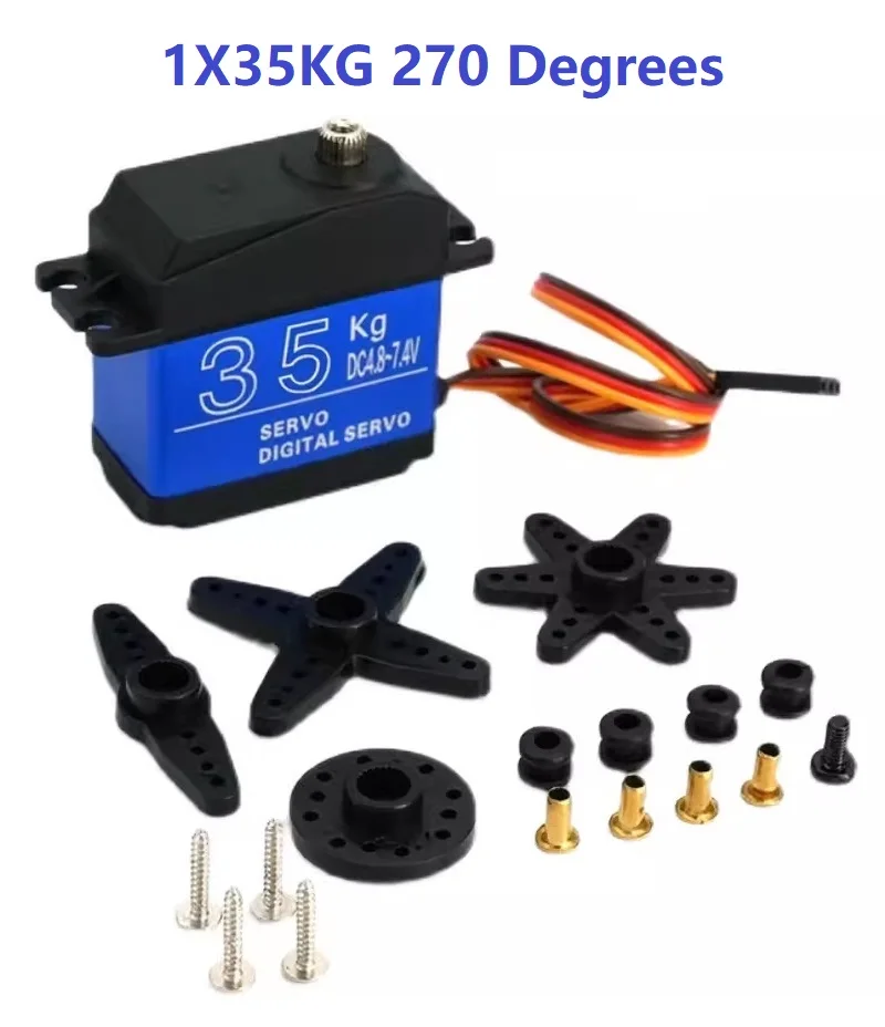 Wasserdichtes Servo mit hohem Drehmoment, 20 kg, 25 kg, 30 kg, 35 kg, 180 270 Grad, digitales Kupfergetriebe/Stahlgetriebe-Servo, für Roboterarm-DIY