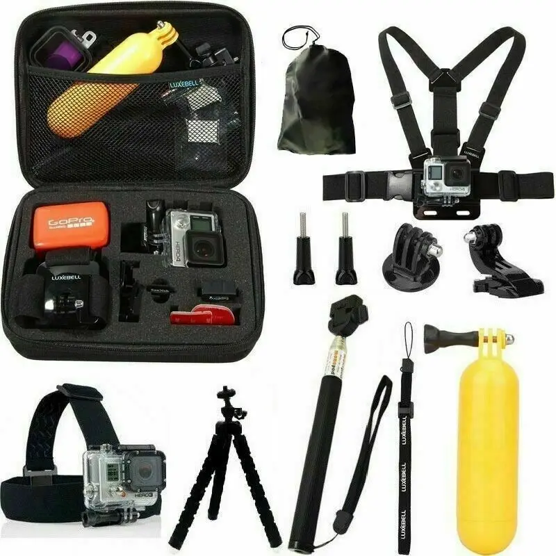 For Gopro Hero7/ 6/5/4/Session camera Kit Accessories Set  with Carrying Case