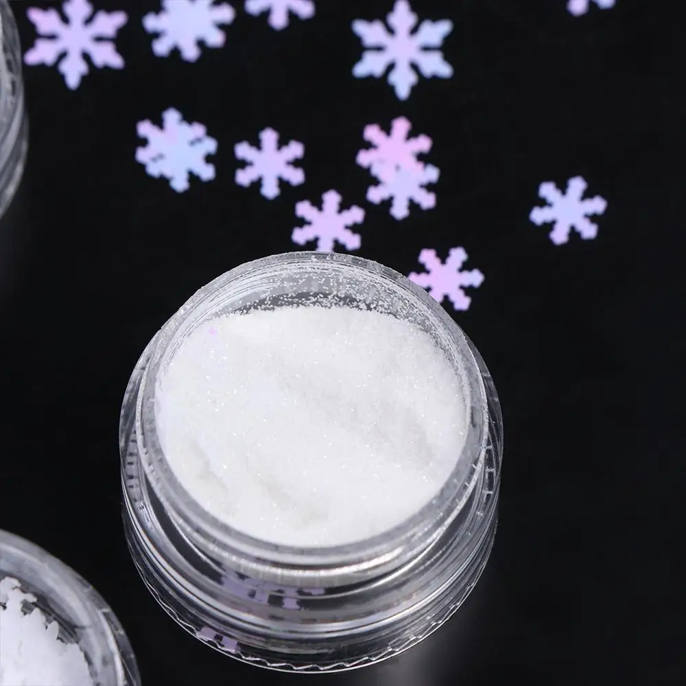 6 Teile/satz Nagel Pigment Staub Weihnachten Nagel Pailletten Maniküre Werkzeuge Weihnachten Nagel Zubehör Weihnachten Glitter Flocken