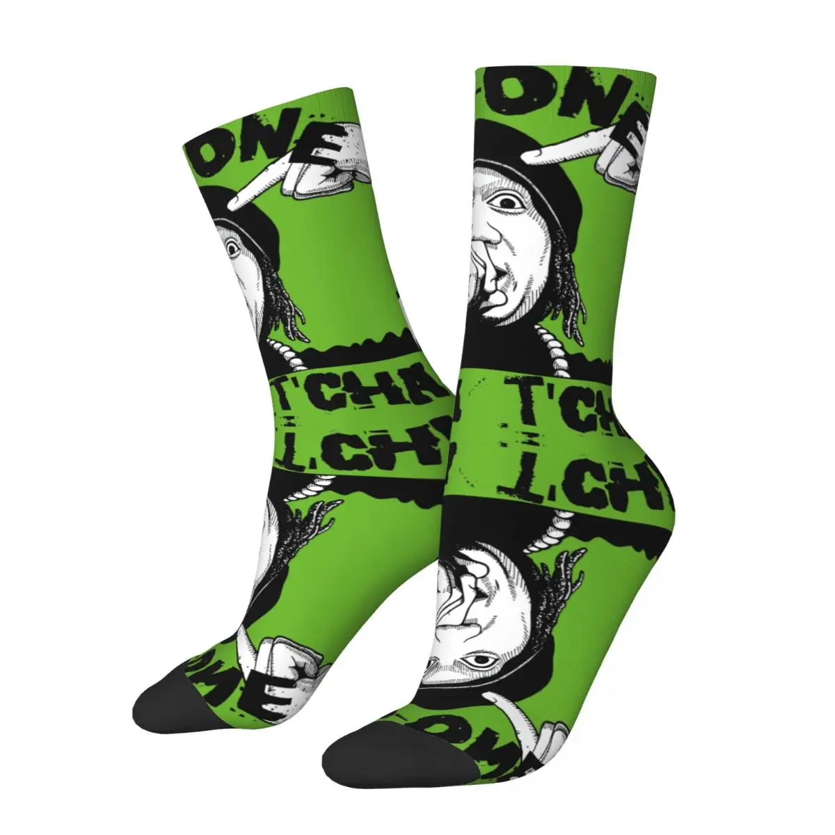 Happy Funny T'cha Krs-One Old School Hip Hop Men's Socks Retro Harajuku Hip Hop Novelty Pattern Crew Crazy Sock Gift Printed