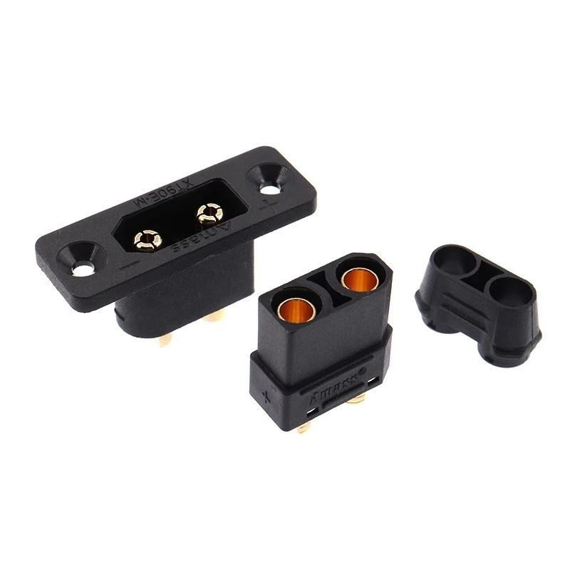 Amass Xt90e-m Battery Connector Xt90e Male Plug Gold-plated Xt90 Mountable Connector Black Socket Or Xt90h-f