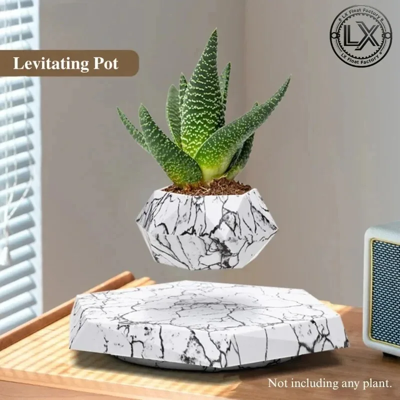 Floating Plant Succulents Potted Levitating Plant Pot Magnetic Levitation Flower Pot Rotating