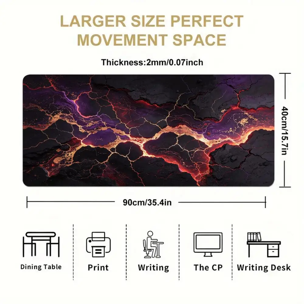 Bright Cosmic Swirl Desk Mat Non Slip Rubber Base Precision Tracking Smooth Cloth Surface For Student Dorm Home